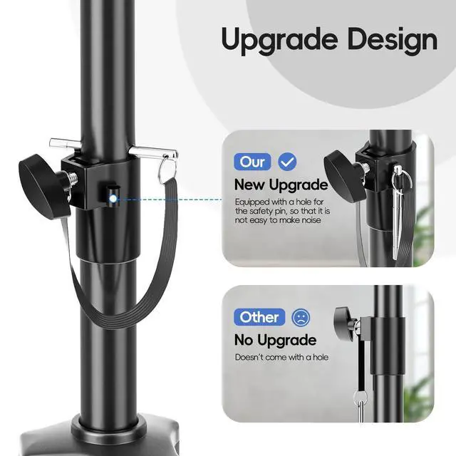 Alt view image 4 of 7 - PA Speaker Stands Pair with Carrying Bag, Adjustable Height 39-77in | Professional Heavy Duty Dj Tripod with Mounting Bracket for Concerts, Music & Party- Supports 140 lbs