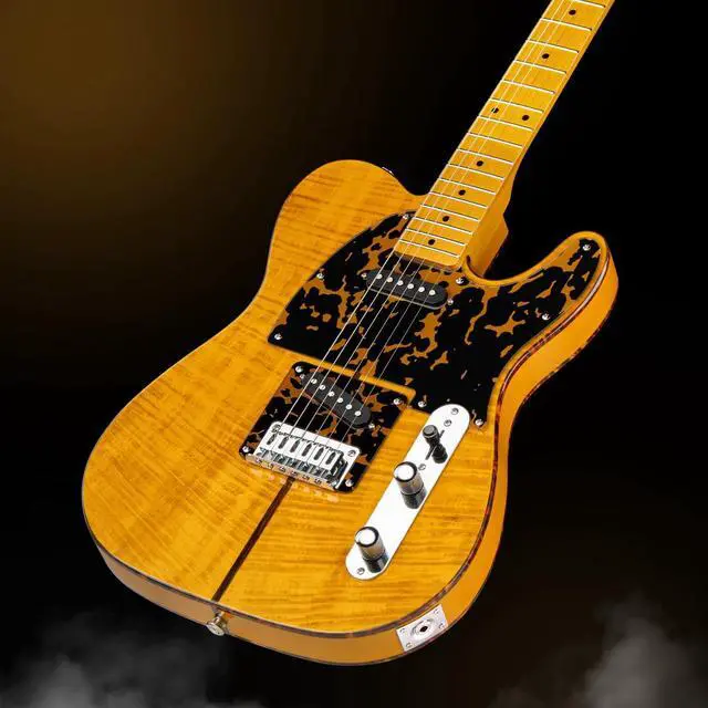 Alt view image 3 of 7 - MBT Solid Body Electric Guitar with Mahogany Body, Maple Fingerboard and Bone Nut, for Beginner to Professional Players, Right Handed, Natural Gloss Surface