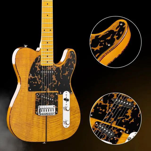 Alt view image 4 of 7 - MBT Solid Body Electric Guitar with Mahogany Body, Maple Fingerboard and Bone Nut, for Beginner to Professional Players, Right Handed, Natural Gloss Surface