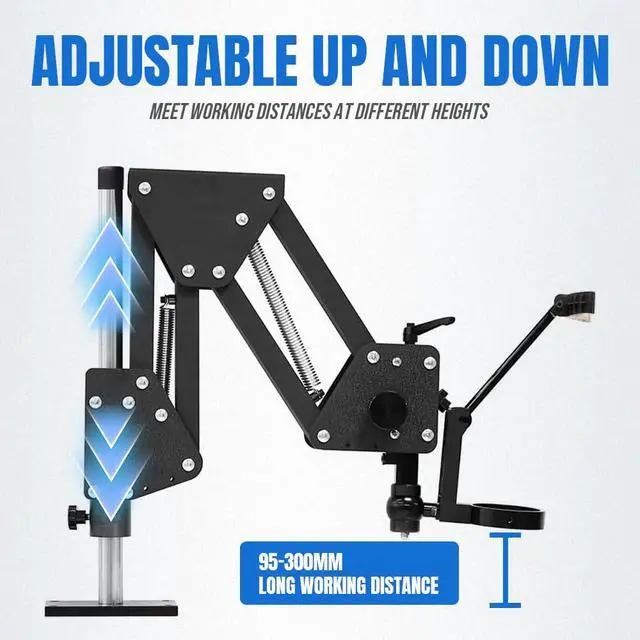 Alt view image 2 of 5 - Adjustable Spring Arm Stand for Binocular Stereo Microscope MS01A, Heavy-Duty Metal Base with Precision Positioning