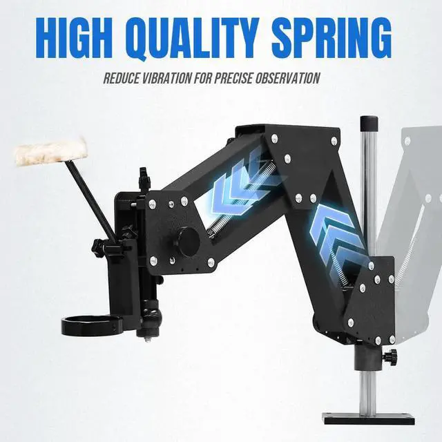 Alt view image 3 of 5 - Adjustable Spring Arm Stand for Binocular Stereo Microscope MS01A, Heavy-Duty Metal Base with Precision Positioning