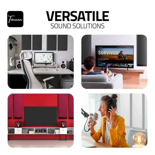 Alt view image 6 of 7 - Acoustic Panel Gray | Fiberglass 2-pack | Professional sound absorbing Panel | Decorative sound proof panel | acoustic wall panel (36x13x2 in) - Gray