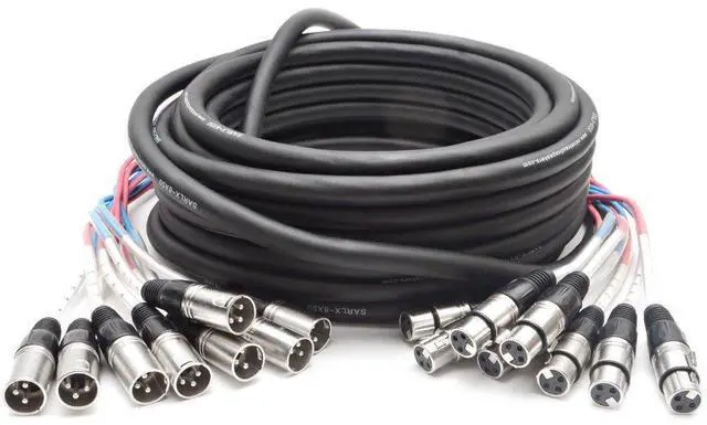 Main image of SARLX-8x50 - 8 Channel XLR Snake Cable - 50 Feet Long - Pro Audio Snake for Live Live, Recording, Studios, and Gigs - Patch, Amp, Mixer, Audio Interface 50'