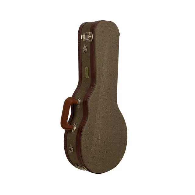 Alt view image 3 of 6 - Master Series F-Style Mandolin Case | Olive Green Tweed Exterior, Re-Engineered Wooden Shell, Leather Handle, Backpack Straps(CRW720MFOG)