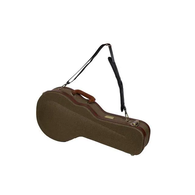 Alt view image 5 of 6 - Master Series F-Style Mandolin Case | Olive Green Tweed Exterior, Re-Engineered Wooden Shell, Leather Handle, Backpack Straps(CRW720MFOG)