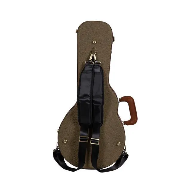 Alt view image 6 of 6 - Master Series F-Style Mandolin Case | Olive Green Tweed Exterior, Re-Engineered Wooden Shell, Leather Handle, Backpack Straps(CRW720MFOG)
