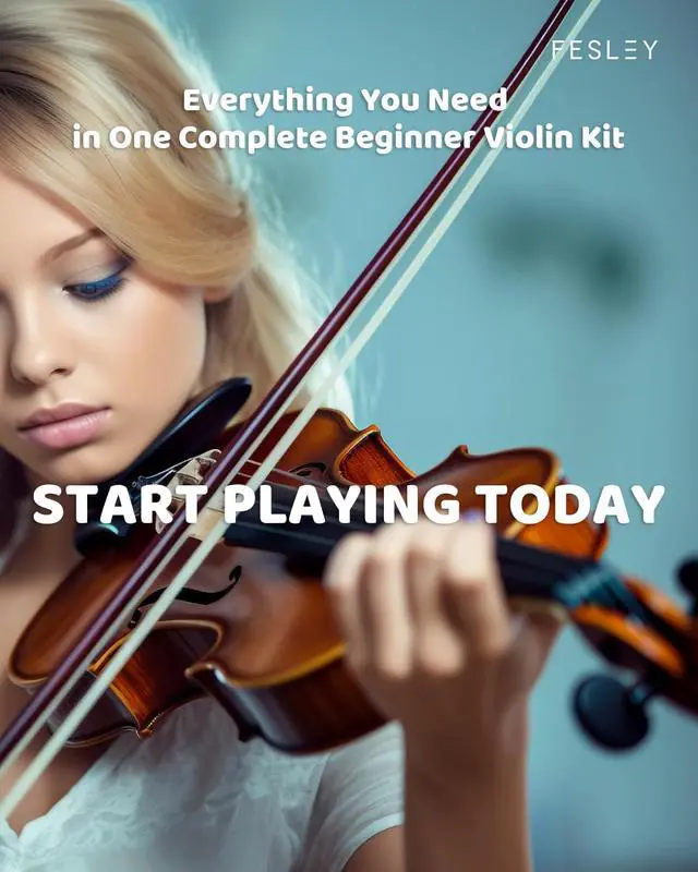 Alt view image 2 of 7 - 4/4 Beginner Violin Kit for Adults & Teens, Full Size Acoustic Violin Set with Hard Case, Bow, Shoulder Rest, Digital Tuner & Extra Strings, Handmade Solid Wood Student Violin