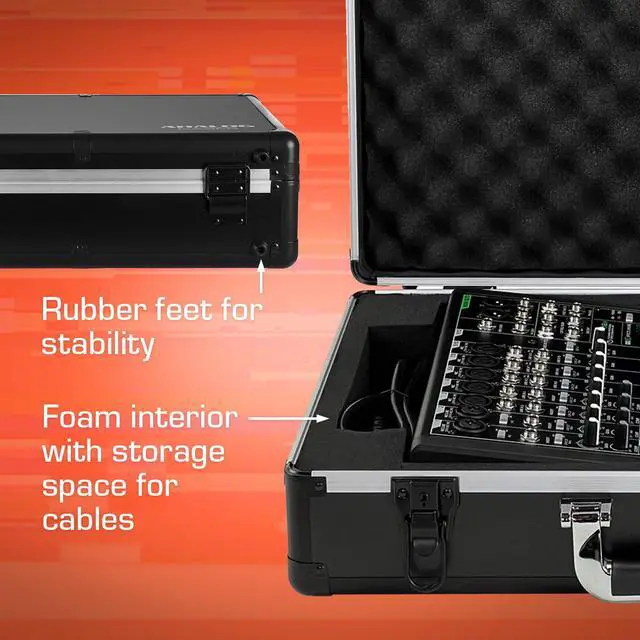 Alt view image 3 of 5 - Mackie ProFX12v3 Case - Ultra-Lightweight UNISON Hard Case | Ultra-Lightweight and Durable Aluminum Case, Die-Cut Foam Padded Interior With Cable Storage Space, Comfortable Padded Handle