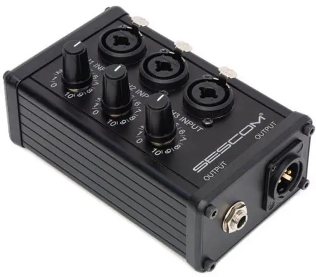 Main image of SES-3MIX 3-Input / 1-Output Passive XLR Mixer