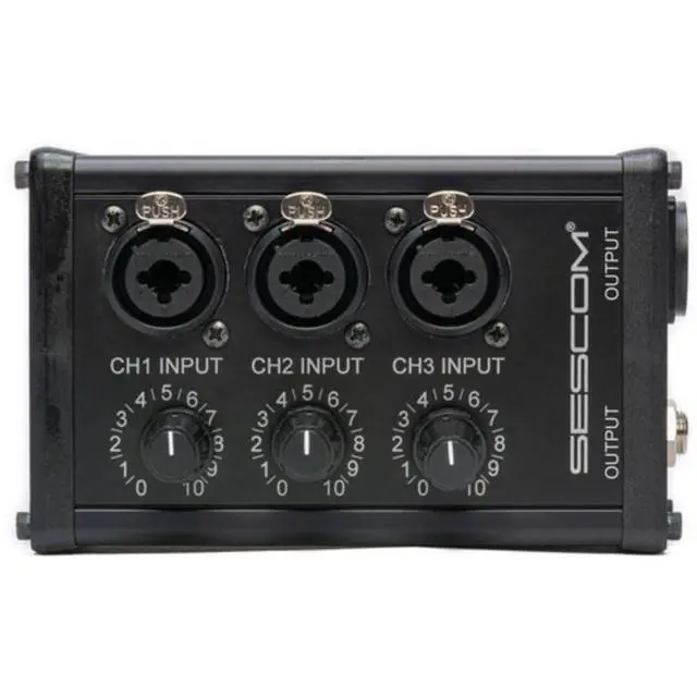 Alt view image 3 of 5 - SES-3MIX 3-Input / 1-Output Passive XLR Mixer
