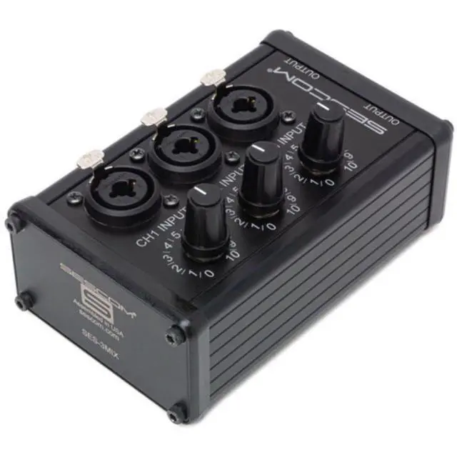 Alt view image 5 of 5 - SES-3MIX 3-Input / 1-Output Passive XLR Mixer