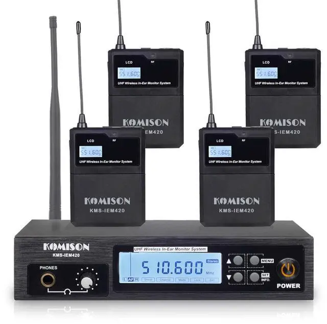 Main image of Mono Wireless in Ear Monitor System, IEM System, 4 Bodypacks