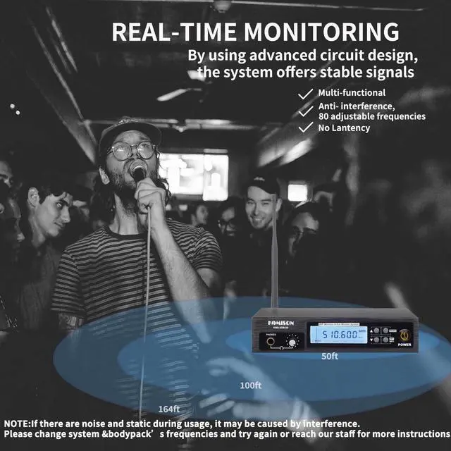 Alt view image 4 of 6 - Mono Wireless in Ear Monitor System, IEM System, 4 Bodypacks