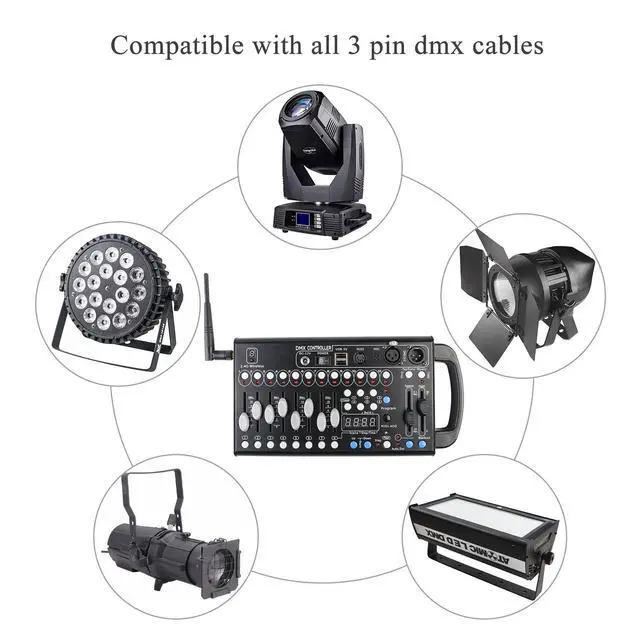 Alt view image 3 of 7 - Wireless Dmx Controller 192 Channel Dmx Light Controller for Dj Lights, Dmx Controllers with Midi Portable Dmx 512 Controller, Dmx512 Lighting Controller Dmx Control Board for Stage Lights Dmx Console