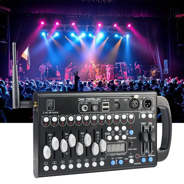Alt view image 4 of 7 - Wireless Dmx Controller 192 Channel Dmx Light Controller for Dj Lights, Dmx Controllers with Midi Portable Dmx 512 Controller, Dmx512 Lighting Controller Dmx Control Board for Stage Lights Dmx Console