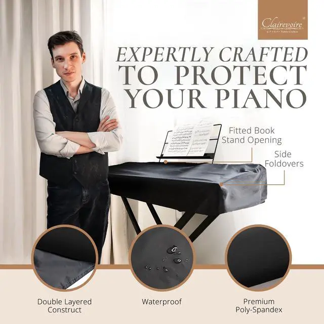 Alt view image 2 of 6 - Waterproof Keyboard Piano Cover Cloth for Yamaha DGX670, DGX660, DGX650, Keyboard Covers for Digital Piano, Electric Piano Protection, Weighted Keyboard Piano 88 Keys - DGX670, Leatherette