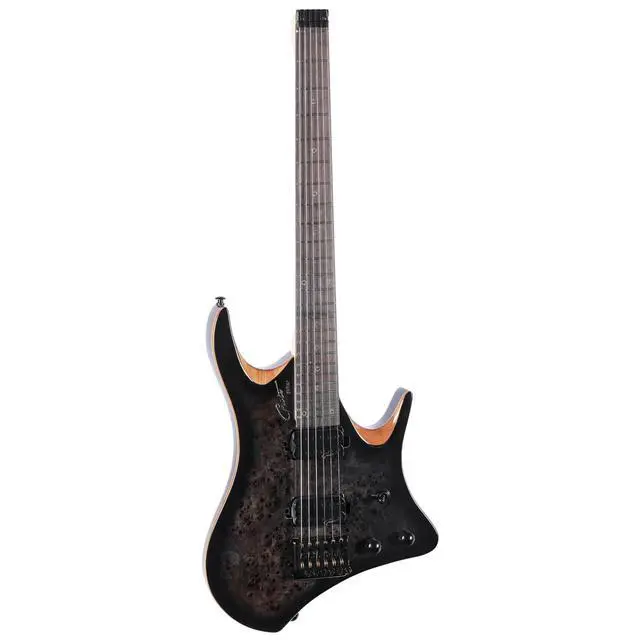 Alt view image 4 of 7 - Headless Electric Guitar Mahogany Body Maple Neck Lightweight guitar with Gigbag GRHL-004 (Black)