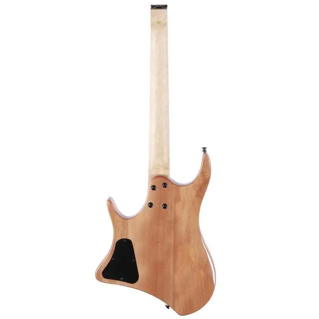 Alt view image 3 of 7 - Headless Electric Guitar Mahogany Body Maple Neck Lightweight guitar with Gigbag GRHL-004 (Natural)