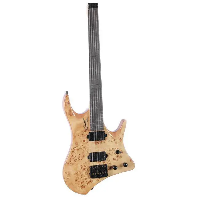 Alt view image 4 of 7 - Headless Electric Guitar Mahogany Body Maple Neck Lightweight guitar with Gigbag GRHL-004 (Natural)