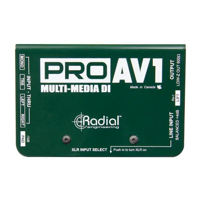 Alt view image 3 of 5 - Radial Engineering ProAV1 Passive Multimedia Direct Box Bundle | Multiple Input Options, Stereo-To-Mono Summing, Transformer Isolation, Mic Cable & Polishing Cloth Included