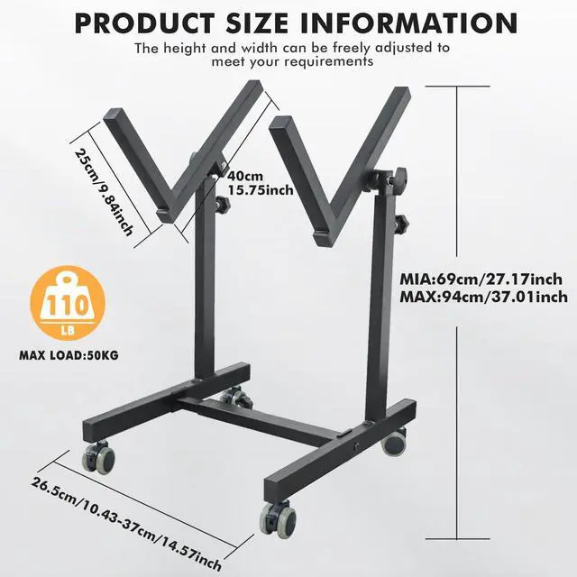 Alt view image 3 of 7 - Heavy Duty Amplifier Stand, Adjustable Amps Speaker Cabinet Stand Combo Holder, Audio Rack, Guitar Amplifier Stand