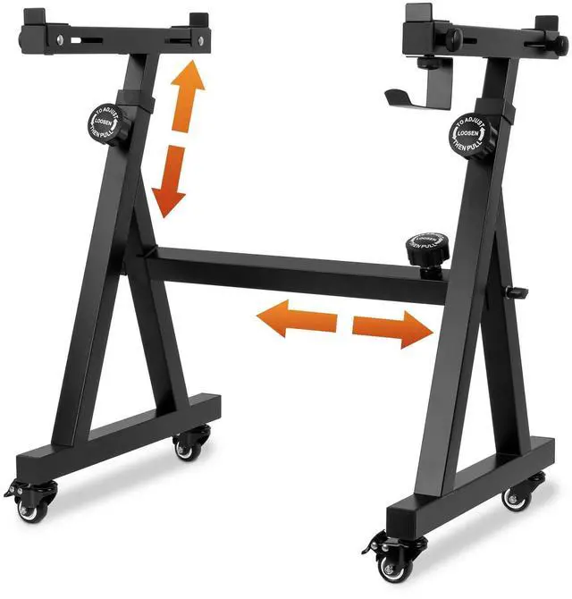 Main image of Piano Keyboard Stand Heavy Duty With Wheels and Stand Pads - Adjustable Portable Music Stand, Fits 54, 61, 88 Key Electric Pianos, Sturdy Musical Keyboard Stand, SKT-02S (Z-Style)