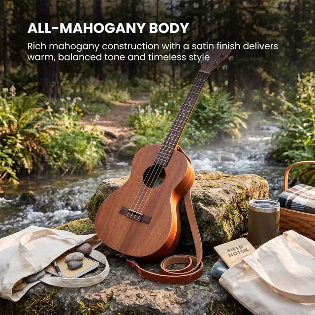 Alt view image 5 of 7 - Kala KA-BE Satin Mahogany Baritone Ukulele w/EQ