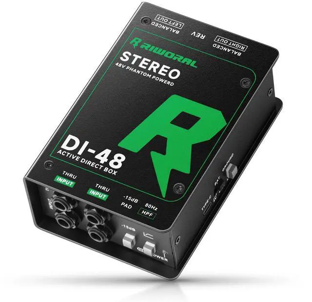 Main image of Direct Box with Dual 1/4 High-Impedance Stereo Inputs Di Boxes Support For Guitar/Bass Instruments Premium Direct Injection Active Di Box For Thru & XLR Outputs (Direct Box)