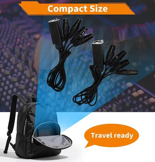 Alt view image 6 of 7 - XLR Snake Cable to Ethercon Cable, 4 Channel 3-pin Multi Network Snake Receiverwith Cat5/cat6 Network Snake Receiver, for Stage and Recording Studio,3 Feet (1 Male+1 Female)