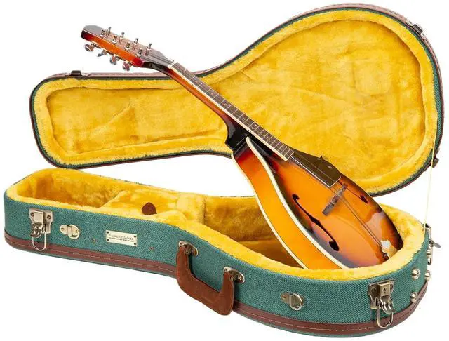 Main image of Master Series A-Style Mandolin Case | Malachite Blue Tweed Exterior, Re-Engineered Wooden Shell, Leather Handle, Backpack Straps(CRW720MAMB)