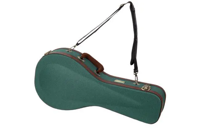 Alt view image 2 of 6 - Master Series A-Style Mandolin Case | Malachite Blue Tweed Exterior, Re-Engineered Wooden Shell, Leather Handle, Backpack Straps(CRW720MAMB)