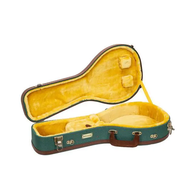 Alt view image 3 of 6 - Master Series A-Style Mandolin Case | Malachite Blue Tweed Exterior, Re-Engineered Wooden Shell, Leather Handle, Backpack Straps(CRW720MAMB)