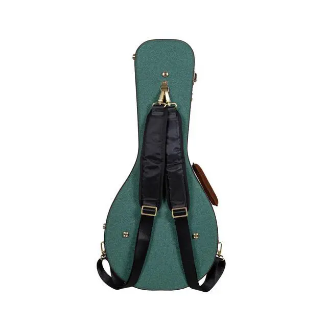Alt view image 6 of 6 - Master Series A-Style Mandolin Case | Malachite Blue Tweed Exterior, Re-Engineered Wooden Shell, Leather Handle, Backpack Straps(CRW720MAMB)