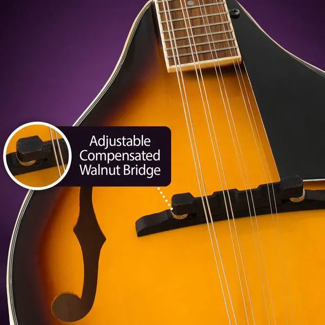Alt view image 4 of 6 - A Style Mandolin Instrument with Adjustable Truss-Rod Model HM-3TS, Glossy Sunburst Finish