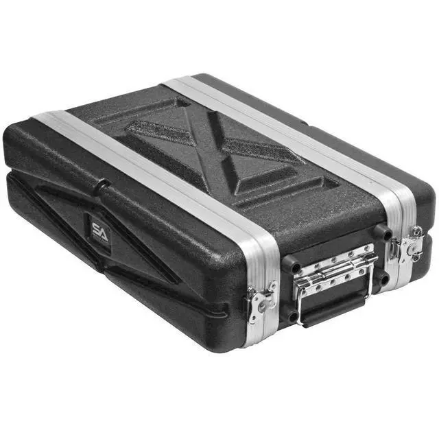 Alt view image 3 of 7 - SALWR2S - Lightweight 2 Space Compact ABS Rack Case - 2U PA DJ Amp Effects Shallow Rack Case