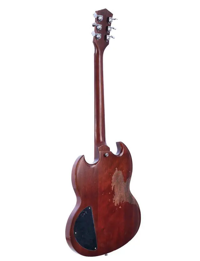 Alt view image 4 of 7 - Relic Electric Guitar,Solid Body Electric Guitar With Mahogany Body and Neck,Rosewood Fingerboard,Bone Nut,SG style 6-String Guitar,Professional/Electric Guitars for Adults