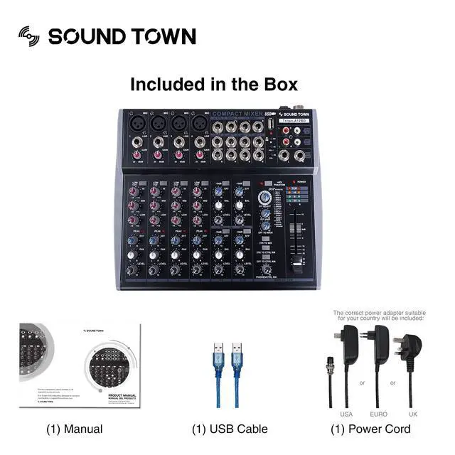 Alt view image 4 of 4 - Professional 12-Channel Audio Mixer with USB interface, Recording, EQ, Bluetooth, DSP and 48V Phantom (TRITON-A12BD)