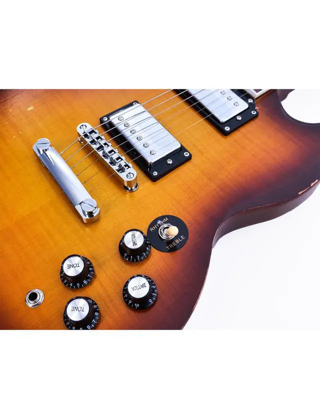 Alt view image 6 of 7 - Relic Electric Guitar,Solid Body Electric Guitar With Mahogany Body and Neck,Rosewood Fingerboard,Bone Nut,SG style 6-String Guitar,Professional/Electric Guitars for Adults