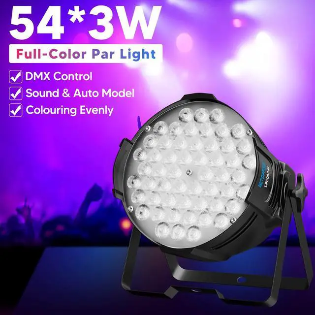 Alt view image 7 of 7 - Strobe Light, 54x3W RGB 3-in-1 Par Light, DMX/Sound(LPC007-H, 1P) | Auto/Sound/DMX512/Master-Slave,creates rich color combinations and dynamic lighting,for Church,Concert,Wedding,Party,Bar