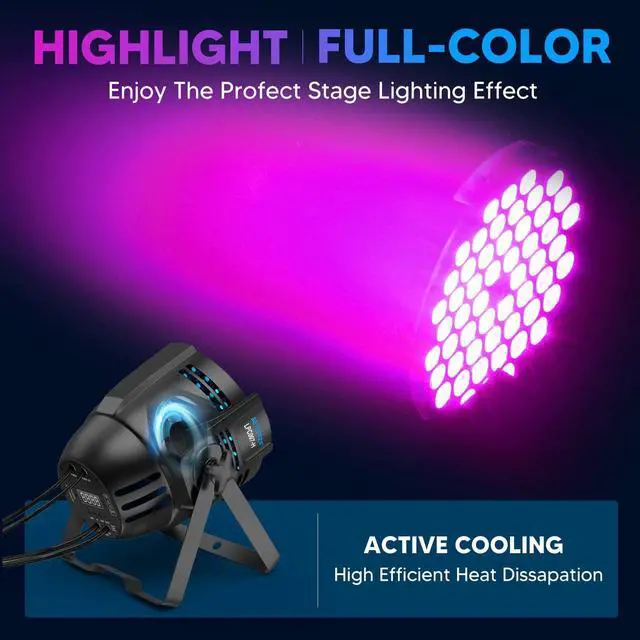 Alt view image 6 of 7 - Strobe Light, 54x3W RGB 3-in-1 Par Light, DMX/Sound(LPC007-H, 1P) | Auto/Sound/DMX512/Master-Slave,creates rich color combinations and dynamic lighting,for Church,Concert,Wedding,Party,Bar