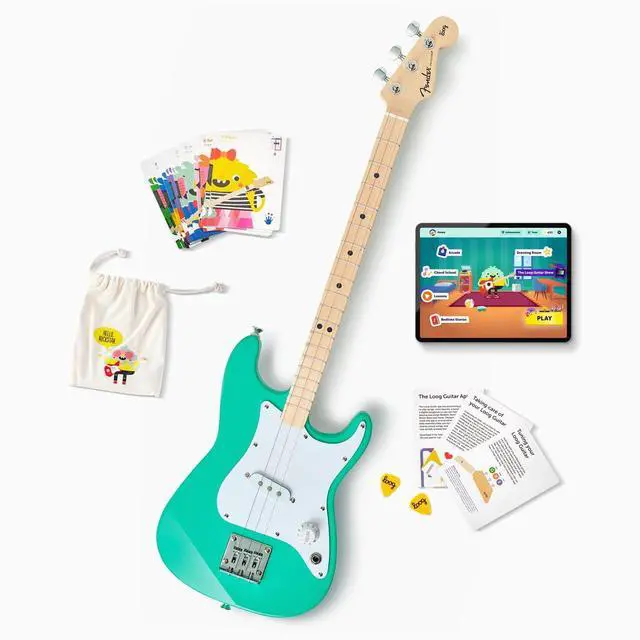 Main image of Fender x 3-String Stratocaster Electric kids Guitar 3 string beginner kit (Seafoam Green)