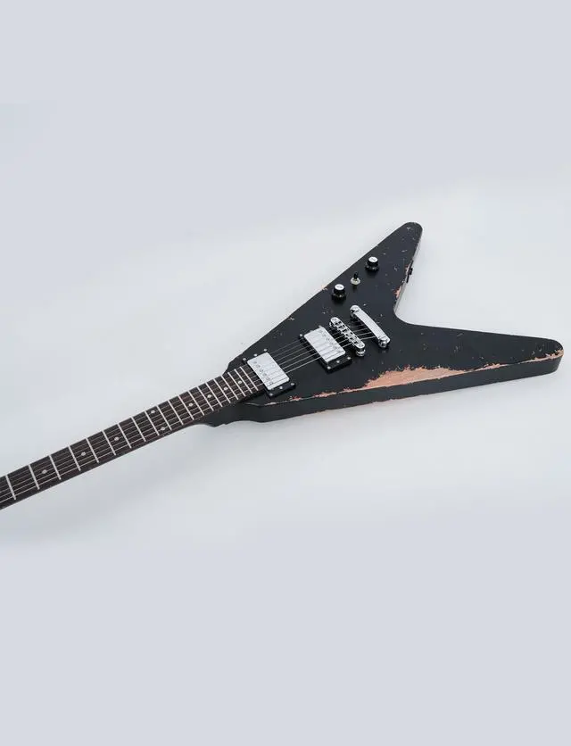 Alt view image 7 of 7 - Relic V Electric Guitar,Mahogany Body and Neck,Rosewood Fingerboard,Bone Nut,6-String Relic Heavy Metal Guitar,Professional/Electric Guitars for Adults