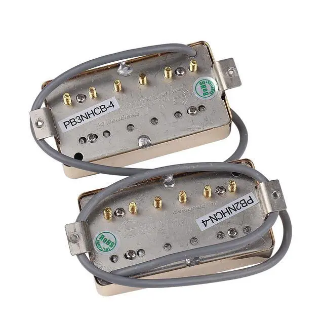 Alt view image 5 of 7 - 1 Set ProBucker Alnico Bridge&Neck Pickups with Pro Wiring Harness Pots&3 Way Switches for electric guitar (Gold Cream Ring)