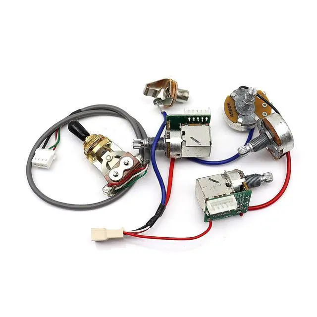 Alt view image 6 of 7 - 1 Set ProBucker Alnico Bridge&Neck Pickups with Pro Wiring Harness Pots&3 Way Switches for electric guitar (Gold Black Ring)