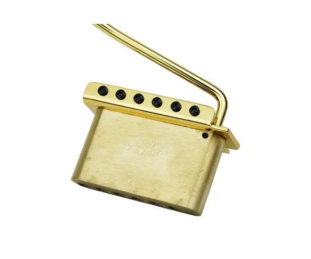 Alt view image 5 of 6 - Guitar Tremolo Bridge with Brass Roller Saddle String Space 10.5mm & Brass Block & Spring and Claw, Pop-In Vibrato Bar, Complete Install Kit for Start ST Electric Guitar(GG-2001, Gold)