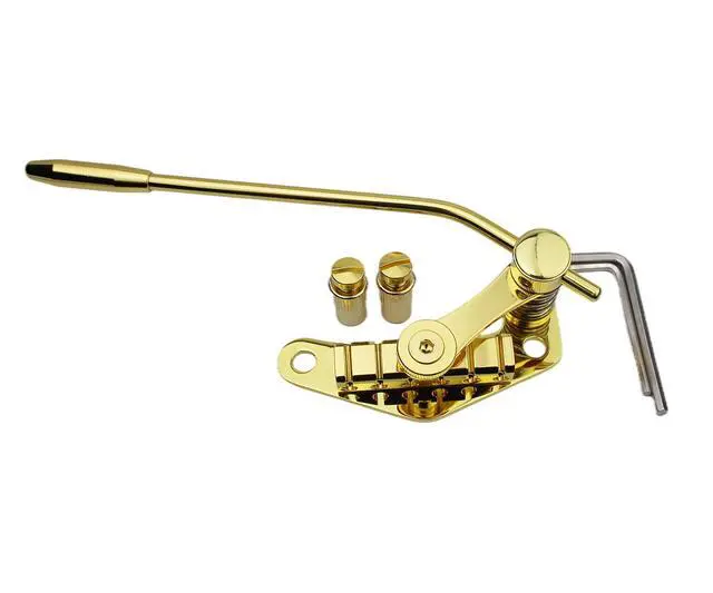Alt view image 4 of 7 - Tune-O-Matic Style Electric Guitar Bridge Stop Bar Tailpiece Tremolo Compatible with LP SG Guitars TM85, Gold