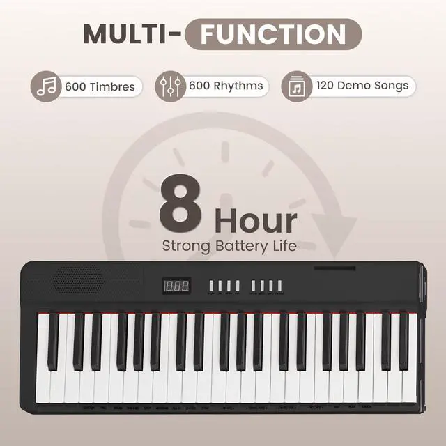 Alt view image 5 of 7 - Magnetic Detachable Folding Piano Keyboard, 88 Key Semi-Weighted