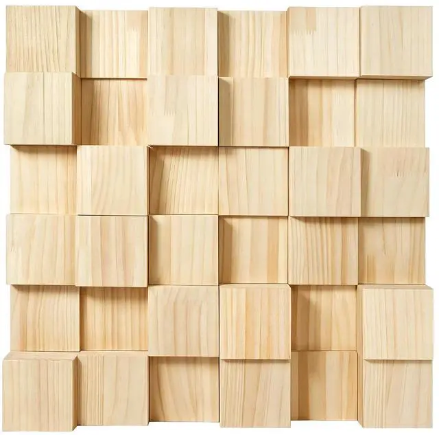 Main image of Wood Sound Diffuser - 24 X 24 X 2.8 Inches Thick Acoustic Diffusion Panels Add Listening Room Musical Liveliness, Quadratic Residue Diffusor for Wall and Ceiling Acoustical Treatment (3D)