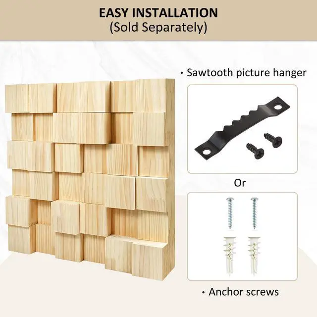 Alt view image 5 of 5 - Wood Sound Diffuser - 24 X 24 X 2.8 Inches Thick Acoustic Diffusion Panels Add Listening Room Musical Liveliness, Quadratic Residue Diffusor for Wall and Ceiling Acoustical Treatment (3D)
