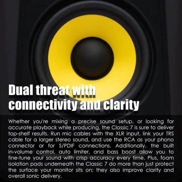 Alt view image 3 of 7 - Classic 7 Powered Two-Way Professional Studio Monitor